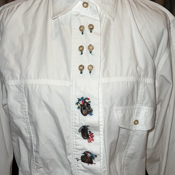 Hammerschmid Vintage Blouse 100% Cotton Size 42 - Picture 6 of 16